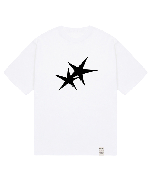 GRAVER ORDINARY（グレイバーオーディナリー）の「[ODNR UNISEX]ツインズスター 半袖Tシャツ_WHITE（Tシャツ/カットソー・レディース・ホワイト・SMALL/MEDIUM/LARGE）」の5枚目の写真