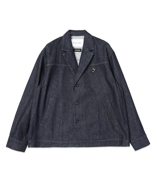 CULLNI(クルニ)の「MINIMAL TAILORED JACKET(テーラードジャケット・メンズ・ブラック/ダークインディゴブルー・2/1)」の2枚目の写真