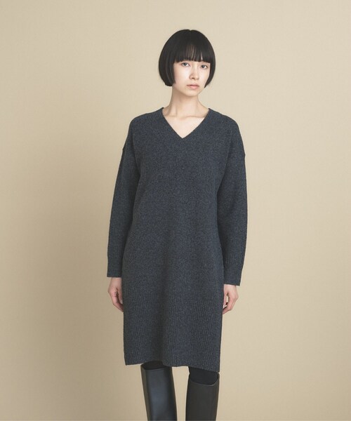 cloenc(クロエンス)の「【2WAY】Vネックニットワンピース(ワンピース・レディース・チャコール/ベージュ系8/グレー系4・02)」の22枚目の写真
