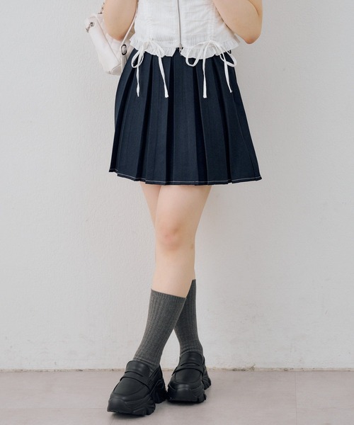 continuer de NICE CLAUP（コンティニューデナイスクラップ）の「［ｓｅｔ］ミニプリーツスカート（スカート・レディース・ネイビー/ブラウン/ベージュ系その他・FREE）」の5枚目の写真