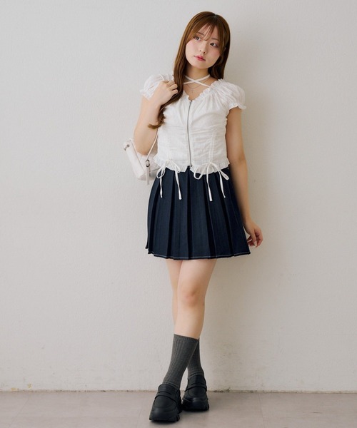 continuer de NICE CLAUP（コンティニューデナイスクラップ）の「［ｓｅｔ］ミニプリーツスカート（スカート・レディース・ネイビー/ブラウン/ベージュ系その他・FREE）」の8枚目の写真