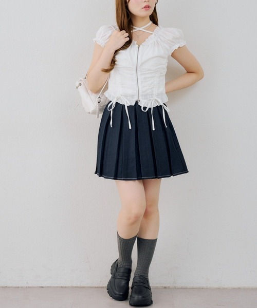 continuer de NICE CLAUP（コンティニューデナイスクラップ）の「［ｓｅｔ］ミニプリーツスカート（スカート・レディース・ネイビー/ブラウン/ベージュ系その他・FREE）」の9枚目の写真