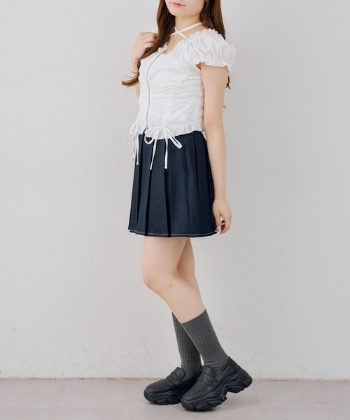 continuer de NICE CLAUP（コンティニューデナイスクラップ）の「［ｓｅｔ］ミニプリーツスカート（スカート・レディース・ネイビー/ブラウン/ベージュ系その他・FREE）」の11枚目の写真
