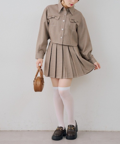 continuer de NICE CLAUP（コンティニューデナイスクラップ）の「［ｓｅｔ］ミニプリーツスカート（スカート・レディース・ネイビー/ブラウン/ベージュ系その他・FREE）」の22枚目の写真