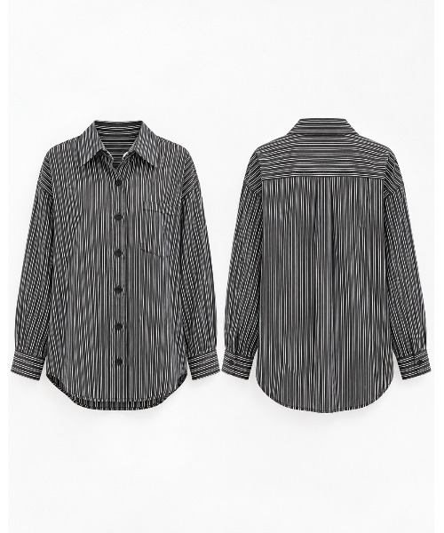 FAZVY(ファズビー)の「羽織って決まる ロングスリーブストライプシャツ(シャツ/ブラウス・レディース・グレー・L/M/S)」の18枚目の写真