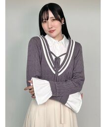シャツドッキングチルデンニット