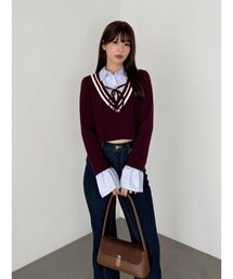 シャツドッキングチルデンニット