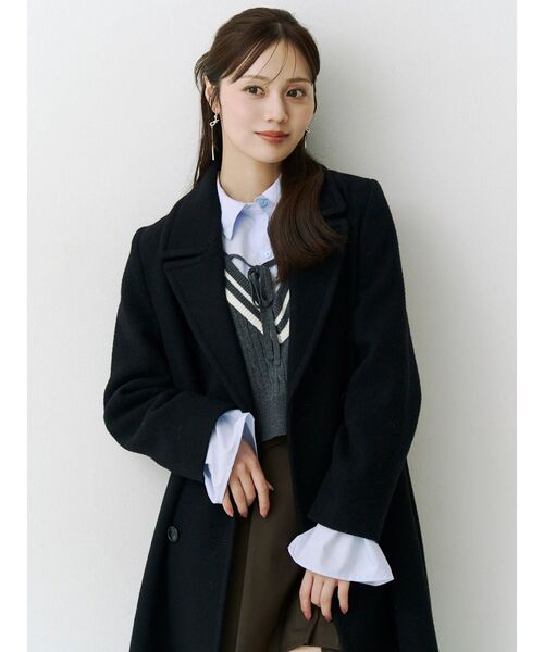 MERCURYDUO(マーキュリーデュオ)の「シャツドッキングチルデンニット(ニット/セーター・レディース・ボルドー/パープル/チャコールグレー・FREE)」の11枚目の写真