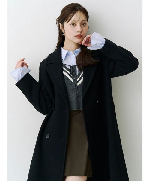 MERCURYDUO(マーキュリーデュオ)の「シャツドッキングチルデンニット(ニット/セーター・レディース・ボルドー/パープル/チャコールグレー・FREE)」の12枚目の写真