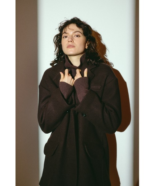 RIM.ARK(リムアーク)の「【26FW OUTER PRE ORDER】Oversized wool tailored CT(オーバーサイズド ウール テーラード コート)(テーラードジャケット・レディース・ブラウン/ブラック/トップグレー・36/38)」の18枚目の写真