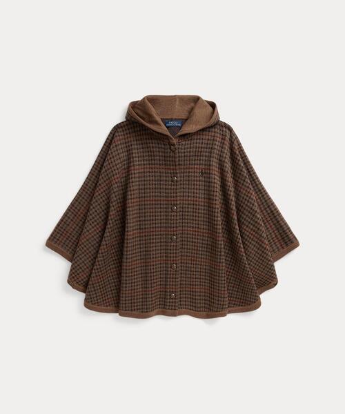 Ralph Lauren ラルフローレン ウールチェック ポンチョコート チェック ウール フーデッド ポンチョ（ポンチョ）｜POLO RALPH LAUREN