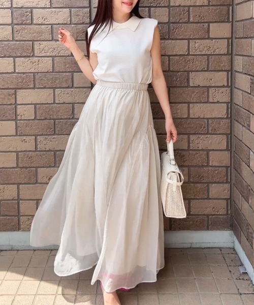Human 2nd Occasion(ヒューマンセカンドオケージョン)の「ポロカラー ノースリーブ ニット(ニット/セーター・レディース・ナチュラル/ブラック・FREE)」の7枚目の写真