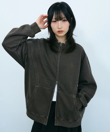 GAKKAI UNIONS（ガッカイユニオンズ）の「DYNASTY PIGMENT スウェットトラックトップス ブラウン（ナイロンジャケット）」
