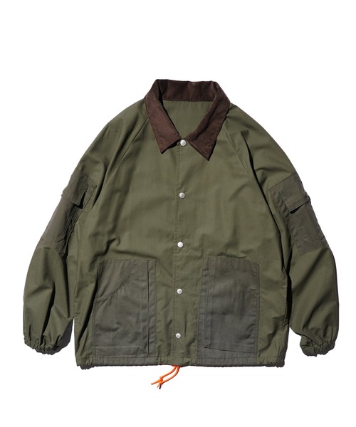 THRIFTY LOOK(スリフティールック)の「US MADE UPCYCLE COACH JACKET(ミリタリージャケット・メンズ・カーキ/オリーブ・LARGE/MEDIUM)」の1枚目の写真