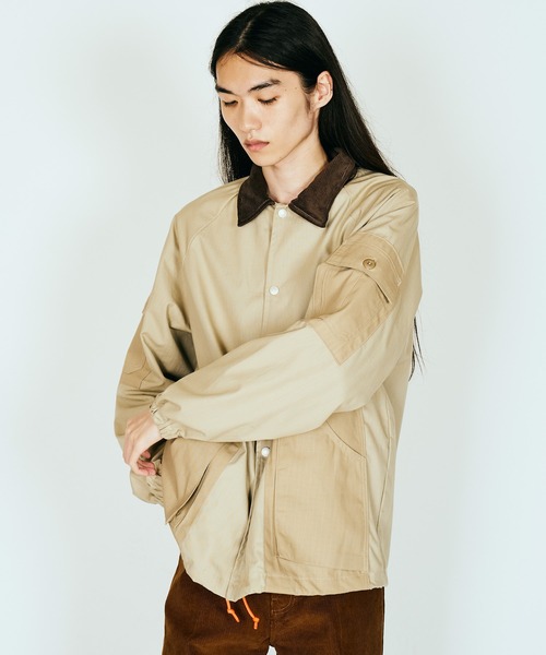THRIFTY LOOK(スリフティールック)の「US MADE UPCYCLE COACH JACKET(ミリタリージャケット・メンズ・カーキ/オリーブ・LARGE/MEDIUM)」の4枚目の写真