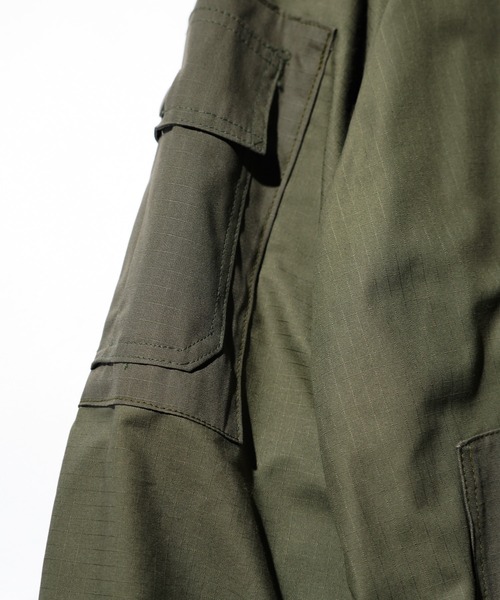 THRIFTY LOOK(スリフティールック)の「US MADE UPCYCLE COACH JACKET(ミリタリージャケット・メンズ・カーキ/オリーブ・LARGE/MEDIUM)」の9枚目の写真