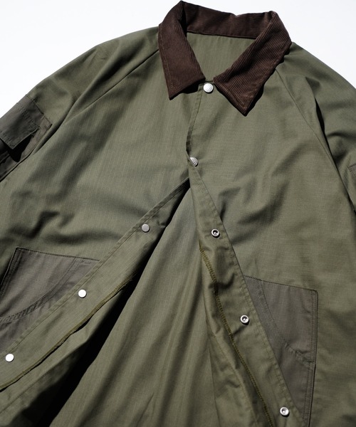 THRIFTY LOOK(スリフティールック)の「US MADE UPCYCLE COACH JACKET(ミリタリージャケット・メンズ・カーキ/オリーブ・LARGE/MEDIUM)」の12枚目の写真