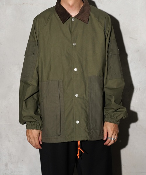 THRIFTY LOOK(スリフティールック)の「US MADE UPCYCLE COACH JACKET(ミリタリージャケット・メンズ・カーキ/オリーブ・LARGE/MEDIUM)」の15枚目の写真