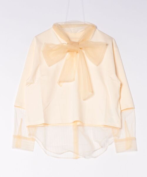 CONVERSE TOKYO(コンバーストウキョウ)の「【HL】TULLE BOWTIE CROPPED TEE(Tシャツ/カットソー・レディース・オフホワイト/チャコールグレー/ブラック・FREE)」の1枚目の写真