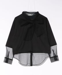 【HL】TULLE BOWTIE CROPPED TEE