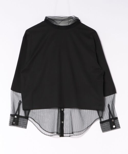 CONVERSE TOKYO(コンバーストウキョウ)の「【HL】TULLE BOWTIE CROPPED TEE(Tシャツ/カットソー・レディース・オフホワイト/チャコールグレー/ブラック・FREE)」の4枚目の写真