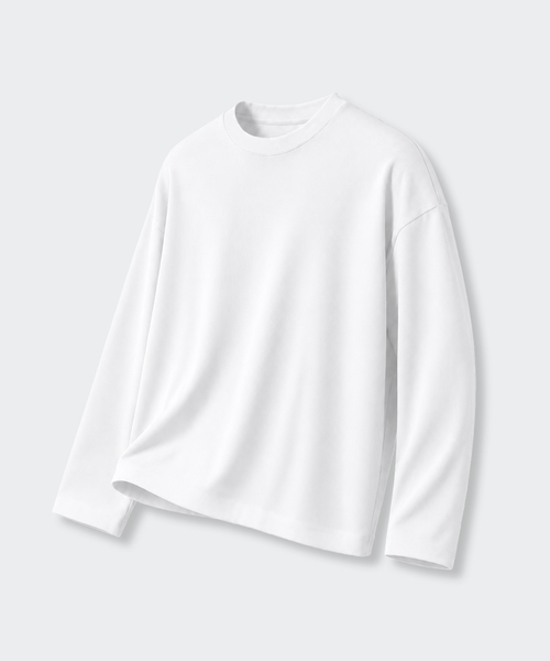 AFRESH（アフレッシュ）の「クロッフル オーバーサイズ ロングスリーブ_3color（Tシャツ/カットソー・メンズ・ブラック/ライトグレー/ホワイト・MEDIUM/LARGE/X-LARGE/XX-LARGE）」の2枚目の写真