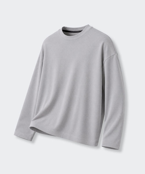 AFRESH（アフレッシュ）の「クロッフル オーバーサイズ ロングスリーブ_3color（Tシャツ/カットソー・メンズ・ブラック/ライトグレー/ホワイト・MEDIUM/LARGE/X-LARGE/XX-LARGE）」の3枚目の写真