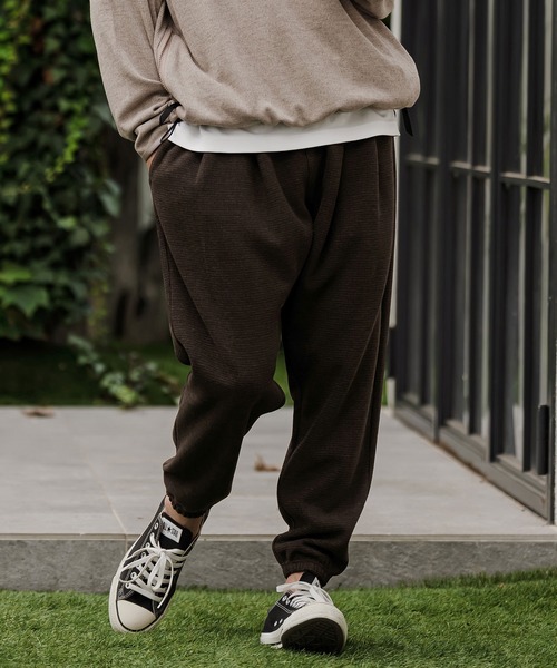 CAMBIO（カンビオ）の「mp15527- Houndstooth Wool Blend Jogger Pants ジョガーパンツ(A76826cmb)（その他パンツ・メンズ・ブラック/ブラウン/チャコール・S/M/L）」の3枚目の写真