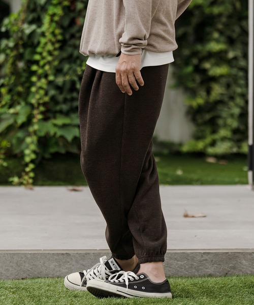CAMBIO（カンビオ）の「mp15527- Houndstooth Wool Blend Jogger Pants ジョガーパンツ(A76826cmb)（その他パンツ・メンズ・ブラック/ブラウン/チャコール・S/M/L）」の5枚目の写真