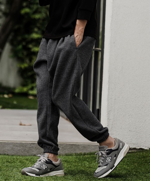 CAMBIO（カンビオ）の「mp15527- Houndstooth Wool Blend Jogger Pants ジョガーパンツ(A76826cmb)（その他パンツ・メンズ・ブラック/ブラウン/チャコール・S/M/L）」の9枚目の写真