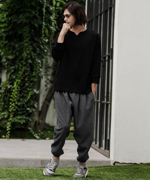 CAMBIO（カンビオ）の「mp15527- Houndstooth Wool Blend Jogger Pants ジョガーパンツ(A76826cmb)（その他パンツ・メンズ・ブラック/ブラウン/チャコール・S/M/L）」の11枚目の写真