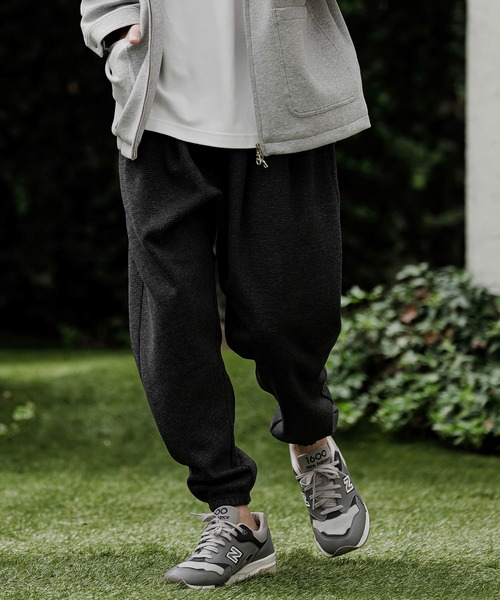 CAMBIO（カンビオ）の「mp15527- Houndstooth Wool Blend Jogger Pants ジョガーパンツ(A76826cmb)（その他パンツ・メンズ・ブラック/ブラウン/チャコール・S/M/L）」の12枚目の写真