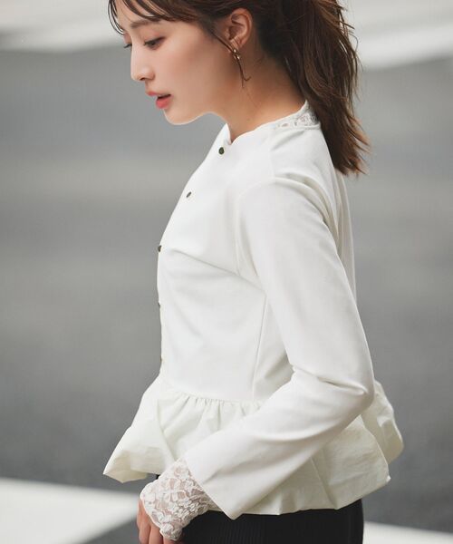 COHINA（コヒナ）の「シュリンクレーストップス 【低身長・小柄女性】（Tシャツ/カットソー・レディース・オフホワイト/ブラック・ONE SIZE）」の17枚目の写真