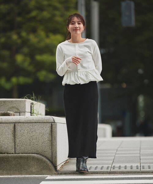 COHINA（コヒナ）の「シュリンクレーストップス 【低身長・小柄女性】（Tシャツ/カットソー・レディース・オフホワイト/ブラック・ONE SIZE）」の18枚目の写真