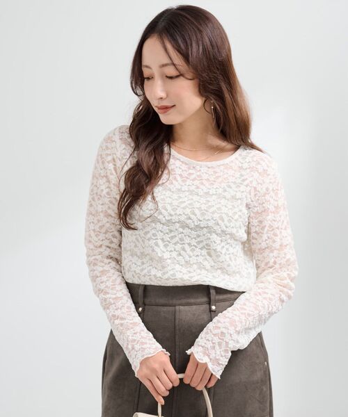 COHINA（コヒナ）の「シュリンクレーストップス 【低身長・小柄女性】（Tシャツ/カットソー・レディース・オフホワイト/ブラック・ONE SIZE）」の22枚目の写真