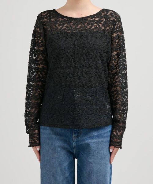COHINA（コヒナ）の「シュリンクレーストップス 【低身長・小柄女性】（Tシャツ/カットソー・レディース・オフホワイト/ブラック・ONE SIZE）」の5枚目の写真