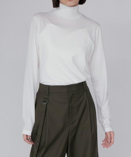 DRESSLAVE（ドレスレイブ）の「36G fine air turtle pull(36ゲージ ファインエアータートルトップス)（Tシャツ/カットソー・レディース・ホワイト/ブラック・38）」の17枚目の写真
