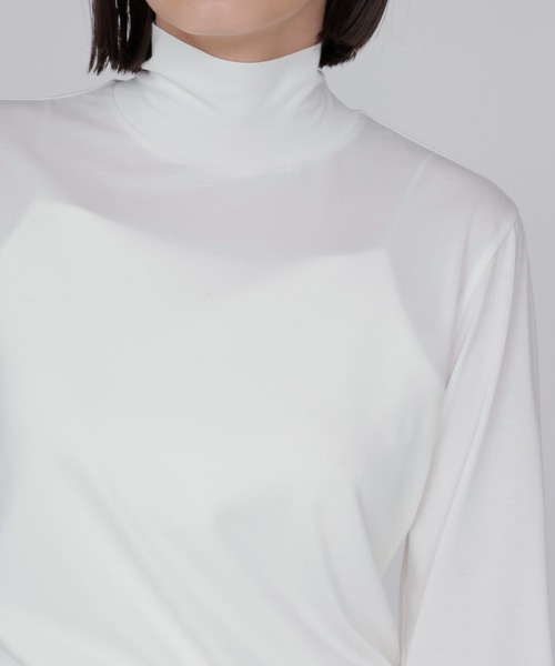 DRESSLAVE（ドレスレイブ）の「36G fine air turtle pull(36ゲージ ファインエアータートルトップス)（Tシャツ/カットソー・レディース・ホワイト/ブラック・38）」の20枚目の写真