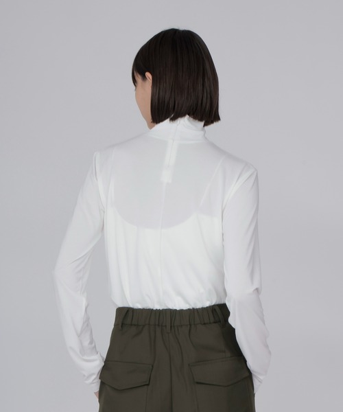 DRESSLAVE（ドレスレイブ）の「36G fine air turtle pull(36ゲージ ファインエアータートルトップス)（Tシャツ/カットソー・レディース・ホワイト/ブラック・38）」の19枚目の写真