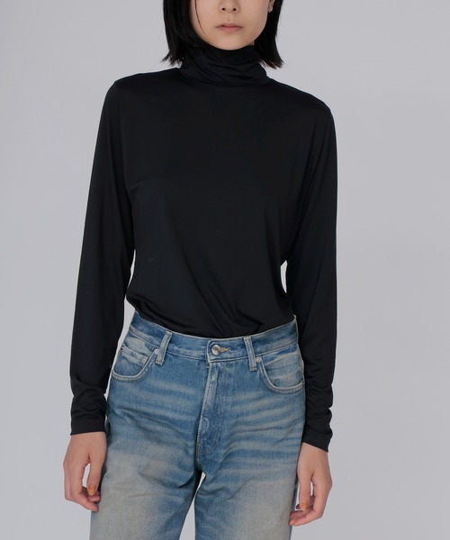 DRESSLAVE（ドレスレイブ）の「36G fine air turtle pull(36ゲージ ファインエアータートルトップス)（Tシャツ/カットソー・レディース・ホワイト/ブラック・38）」の10枚目の写真