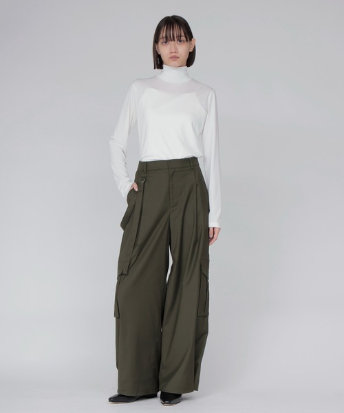 DRESSLAVE（ドレスレイブ）の「36G fine air turtle pull(36ゲージ ファインエアータートルトップス)（Tシャツ/カットソー・レディース・ホワイト/ブラック・38）」の14枚目の写真