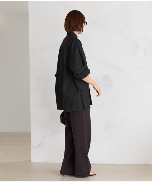 plage(プラージュ)の「Utility Long シャツ(シャツ/ブラウス・レディース・ベージュ/ブラック・FREE)」の7枚目の写真