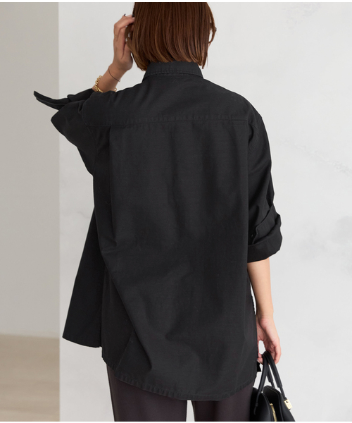 plage(プラージュ)の「Utility Long シャツ(シャツ/ブラウス・レディース・ベージュ/ブラック・FREE)」の9枚目の写真