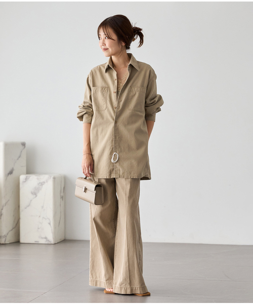 plage(プラージュ)の「Utility Long シャツ(シャツ/ブラウス・レディース・ベージュ/ブラック・FREE)」の10枚目の写真