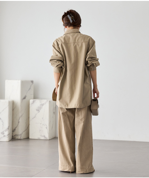 plage(プラージュ)の「Utility Long シャツ(シャツ/ブラウス・レディース・ベージュ/ブラック・FREE)」の12枚目の写真