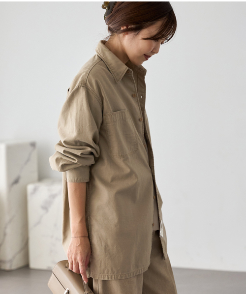 plage(プラージュ)の「Utility Long シャツ(シャツ/ブラウス・レディース・ベージュ/ブラック・FREE)」の14枚目の写真