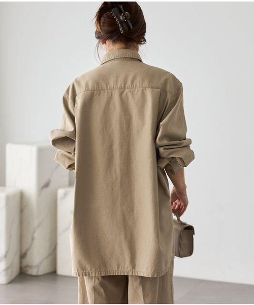 plage(プラージュ)の「Utility Long シャツ(シャツ/ブラウス・レディース・ベージュ/ブラック・FREE)」の16枚目の写真