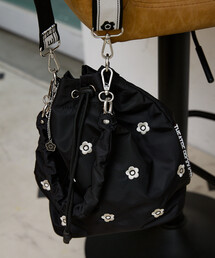MARY QUANT × THEATRE PRODUCTS × PUBLUX/マリークワント ×シアタープロダクツ 別注 FLOWER EMBROIDERY BAG/フラワーモチーフ 刺繍 巾着 ショルダーバッグ