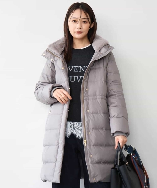 MK MICHEL KLEIN（エムケーミッシェルクラン）の「[撥水/リサイクルダウン]ベーシックタフタロングダウンコート（ダウンジャケット/コート・レディース・ネイビー/アイボリー/ブラック/モカ・40/38）」の9枚目の写真