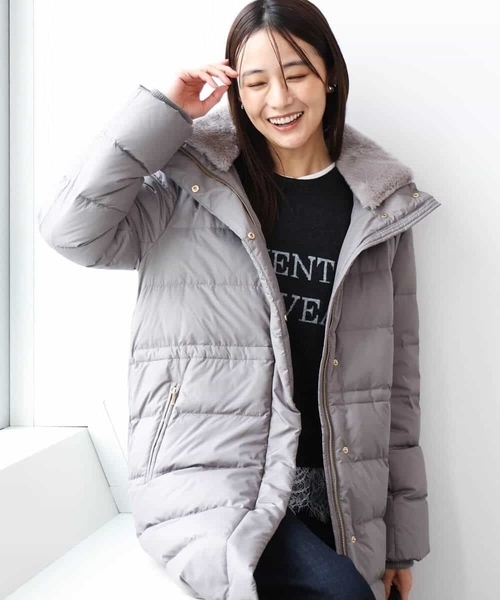 MK MICHEL KLEIN（エムケーミッシェルクラン）の「[撥水/リサイクルダウン]ベーシックタフタロングダウンコート（ダウンジャケット/コート・レディース・ネイビー/アイボリー/ブラック/モカ・40/38）」の10枚目の写真